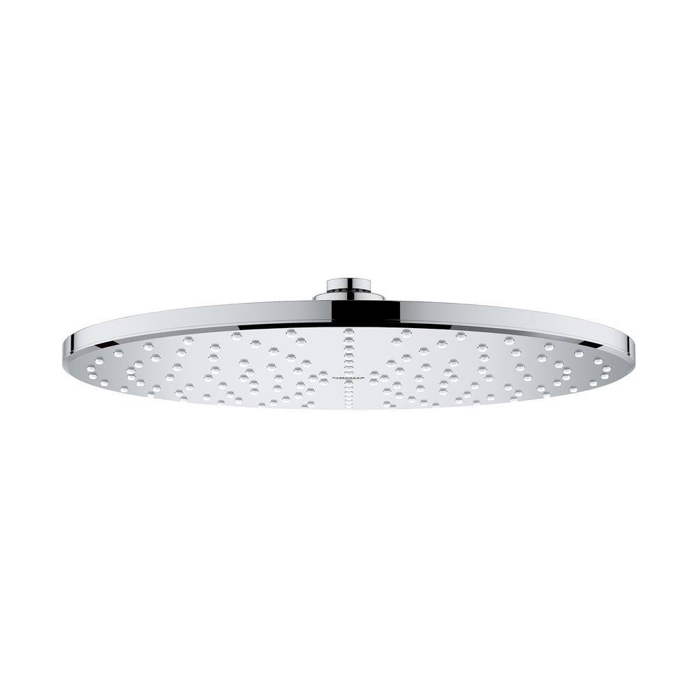 GROHE 1-Spray 12.2 in. Single Ceiling Mount Fixed Rain Shower Head in Starlight Chrome 26569000