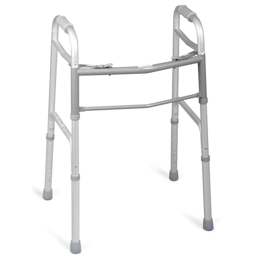 Medline 2-Button Adult Folding Walker MDS864104H