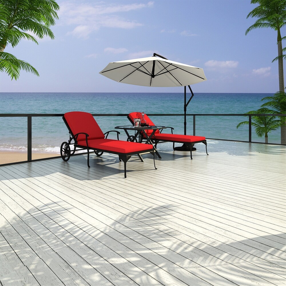 Clihome Antique Bronze Aluminum Reclining Outdoor Chaise Lounge