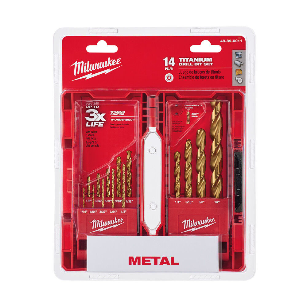 Milwaukee 14-Piece Thunderbolt Titanium Coated Drill Bits 48-89-0011 from Milwaukee