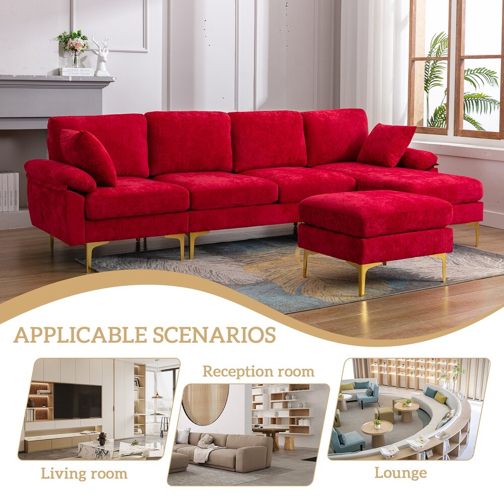 Minimalist corner U shaped fabric living room combination sofa