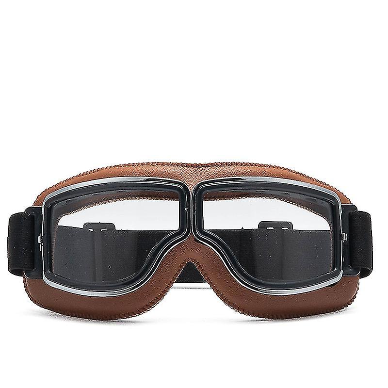 Vintage Motorcycle Goggles Foldable Aviator Eye Glasses With Antifog Lenses Adjustable Strap