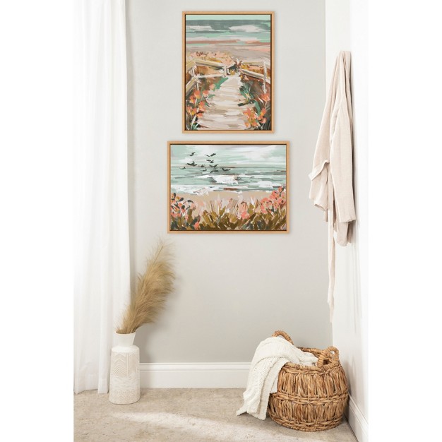 X 24 quot Sylvie Landscape 09 Beach Framed Canvas By Annie Quigley Natural Kate amp Laurel All Things Decor