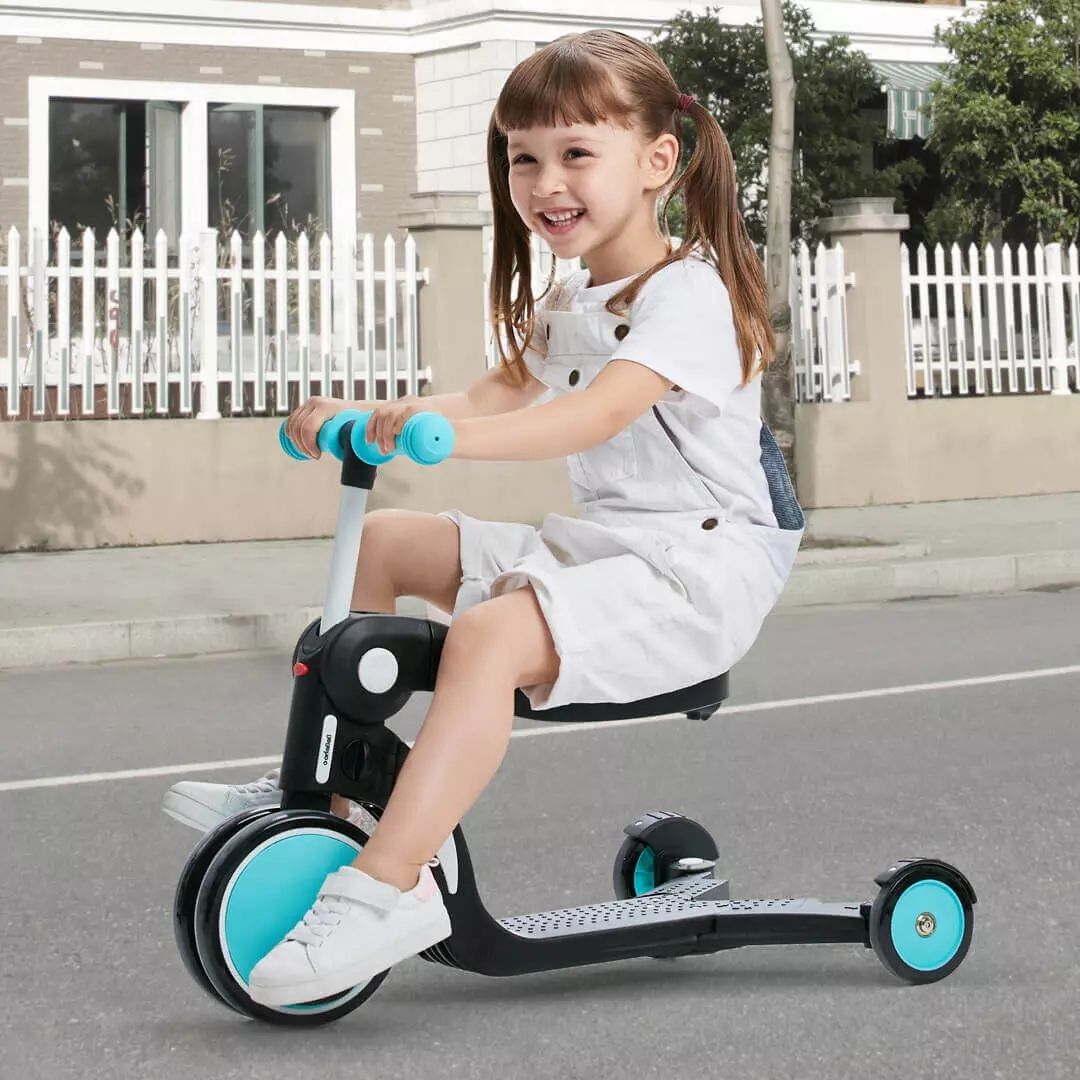 BEBEHOO 5 in 1 Multi Tricycle Kids Balance Bike Kick Scooter