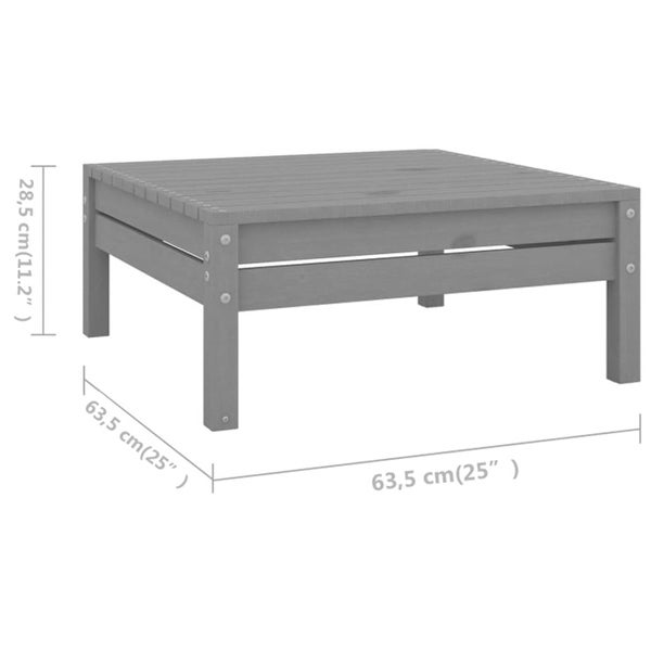 4 Piece Patio Lounge Set Solid Pinewood Gray - Overstock - 36041530