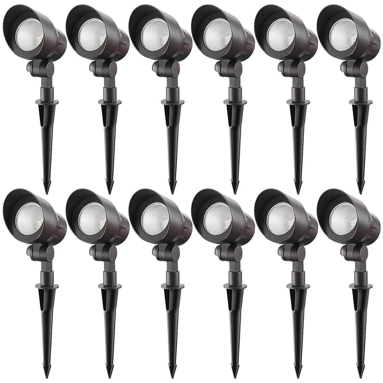 Caleo 12 Pack LED Outdoor Landscape Spotlight, 3000K Warm White