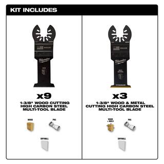 MW 1-38 in. Multi-Tool Oscillating Blade Set (12-Piece) 49-25-1103W-49-25-1103W-49-25-1103W