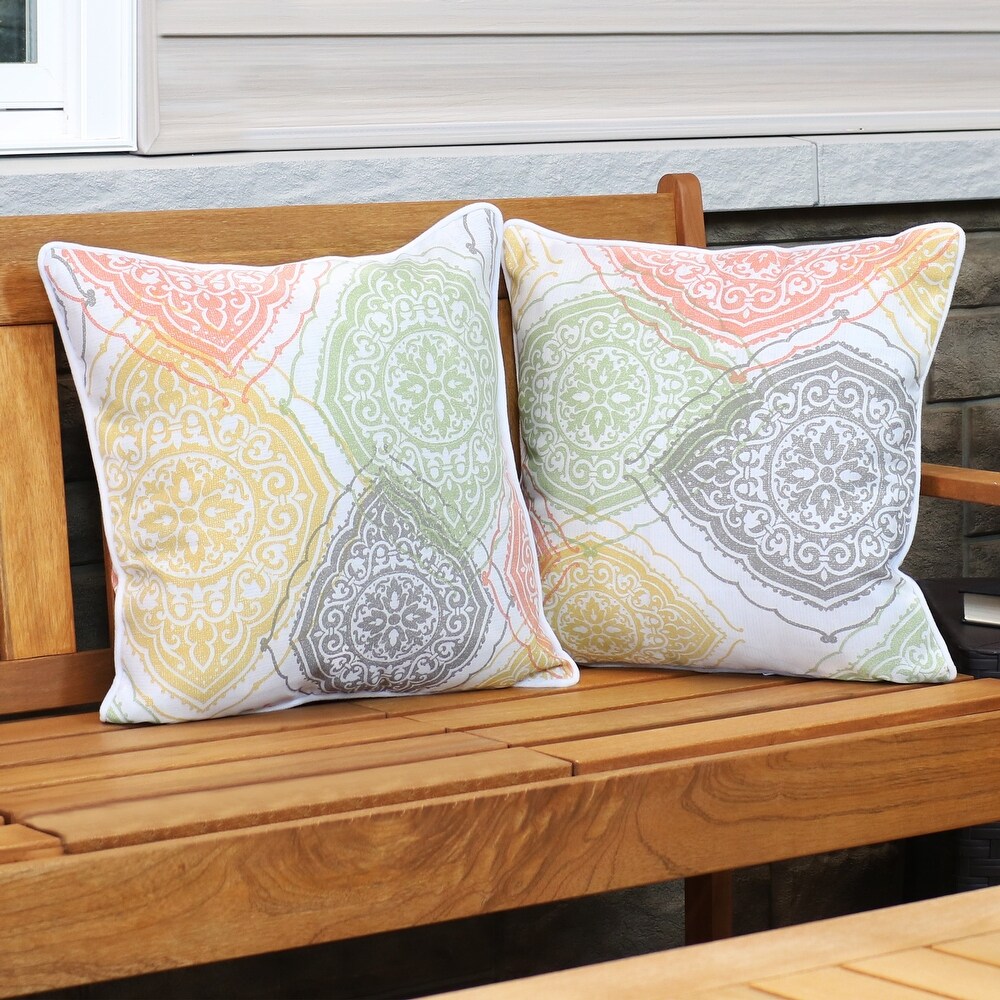 Sunnydaze Polyester Large Round Floor Cushion   Set of 2