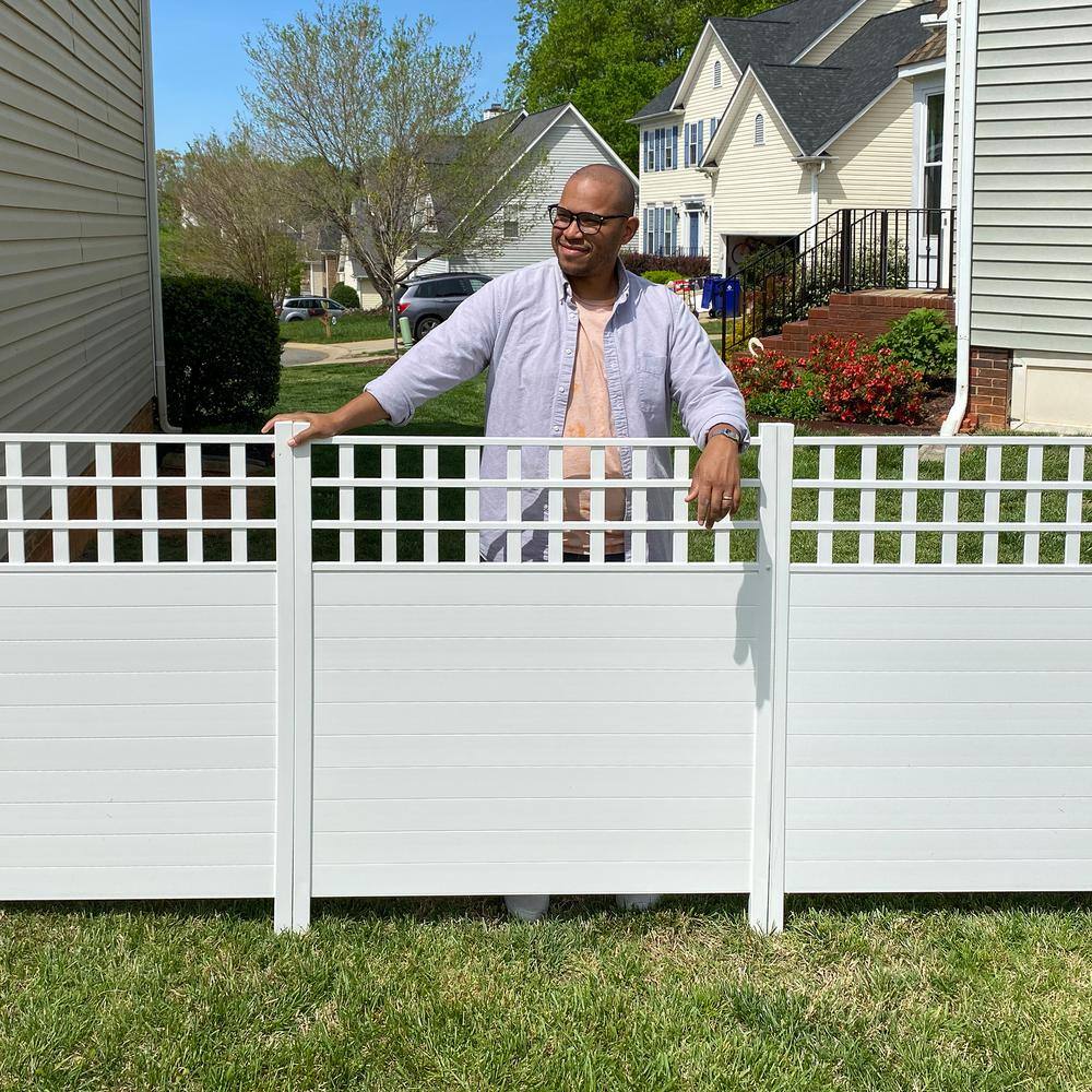 Zippity Outdoor Products 4 ft. x 3.5 ft. Keswick Vinyl Privacy Fence Panel and Screen Kit (2-Pack) ZP19060