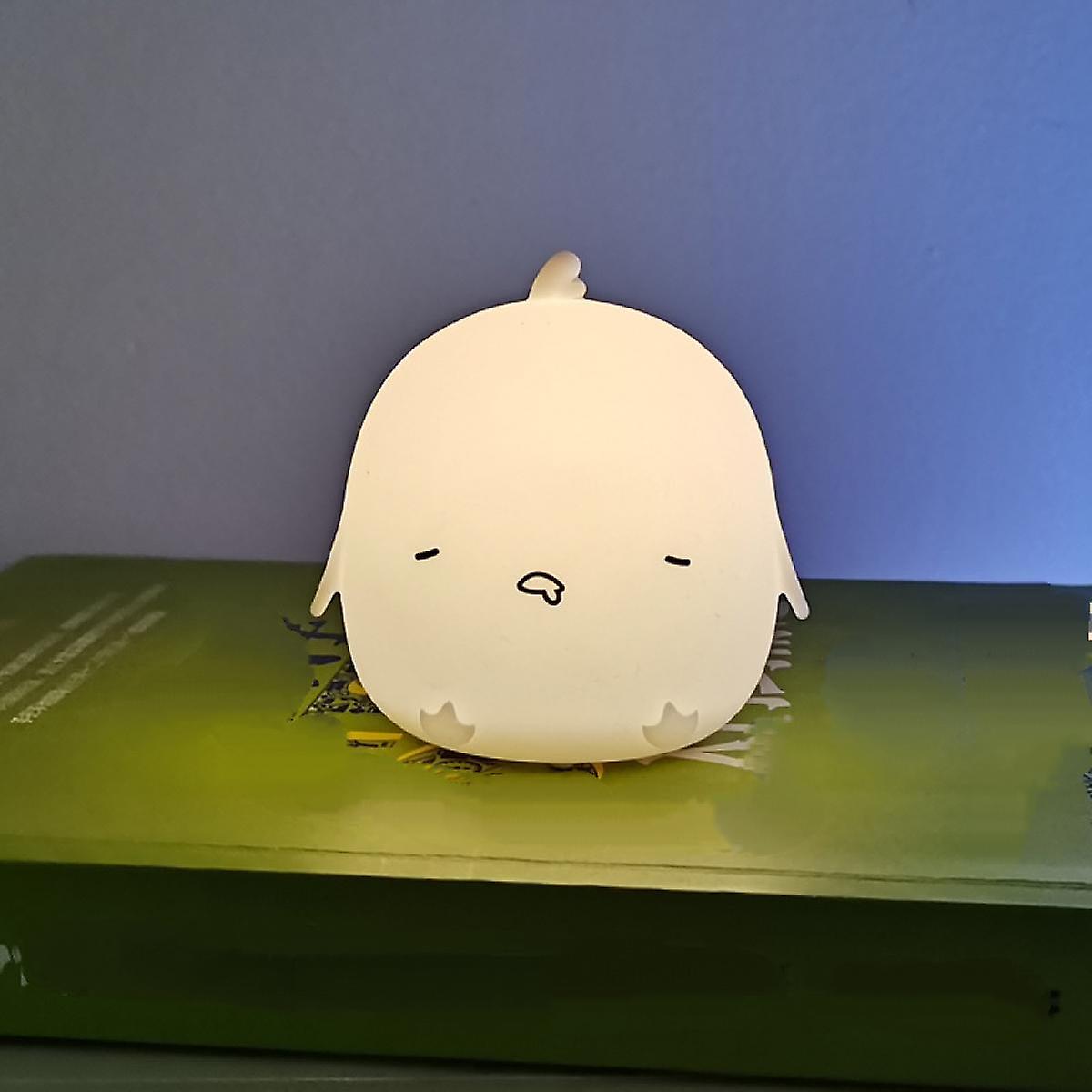 Cute Mini Chicken Kids Night Light， Silicone Battery Powered Nursery Nightlights