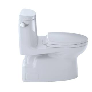 TOTO Carlyle II 1-Piece 1.28 GPF Single Flush Elongated ADA Comfort Height Toilet in Cotton White SoftClose Seat Included MS614124CEFG#01