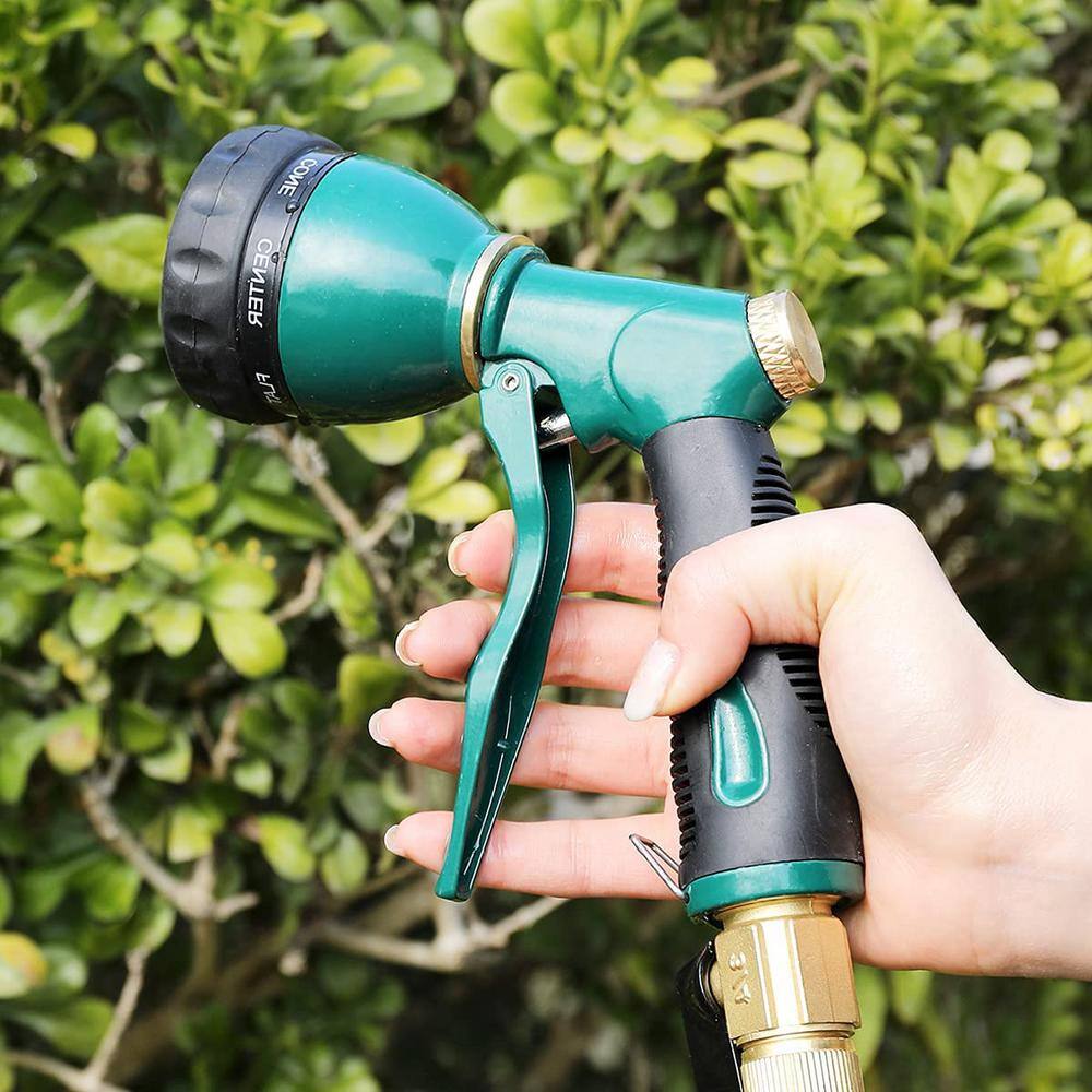 Garden Hose Nozzle Sprayer Heavy Duty 100% Metal Nozzle High Pressure Water Hose Nozzle with 7 Patterns B08LZ6K7X2