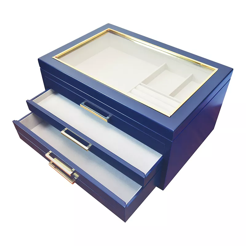 Large Contemporary Navy Jewelry Box