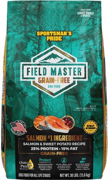 Sportsman's Pride Field Master Grain-Free Salmon and Sweet Potato Recipe Dry Dog Food， 30-lb bag