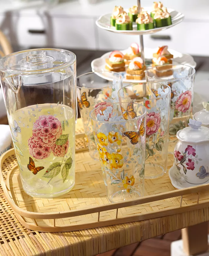 Lenox Butterfly Meadow Collection Acrylic Highball Glasses Set of 4