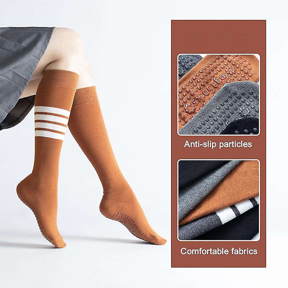 Womens Athletic Socks Outdoor Sport Socks Thigh High Tights Stockings Casual Stripes Tube Socks