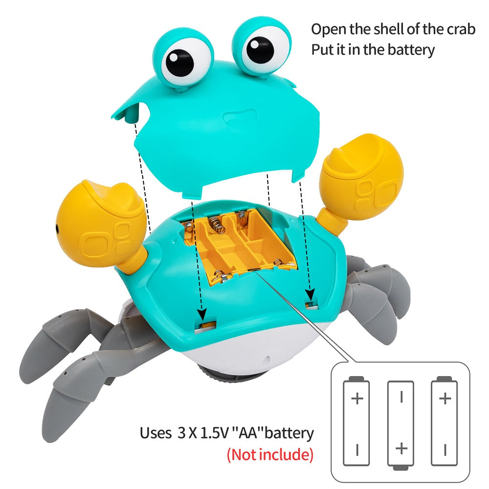 Crawling Crab Baby Toy， Tummy Time Toys Sensory Induction Crabs for Toddler Interactive Development