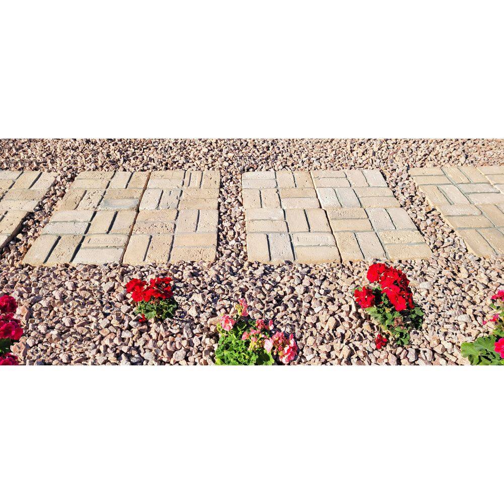 Classic Stone Brickface Tan Blend Concrete Stepping Stone Pathway Pack-(24-Piece) 100093186