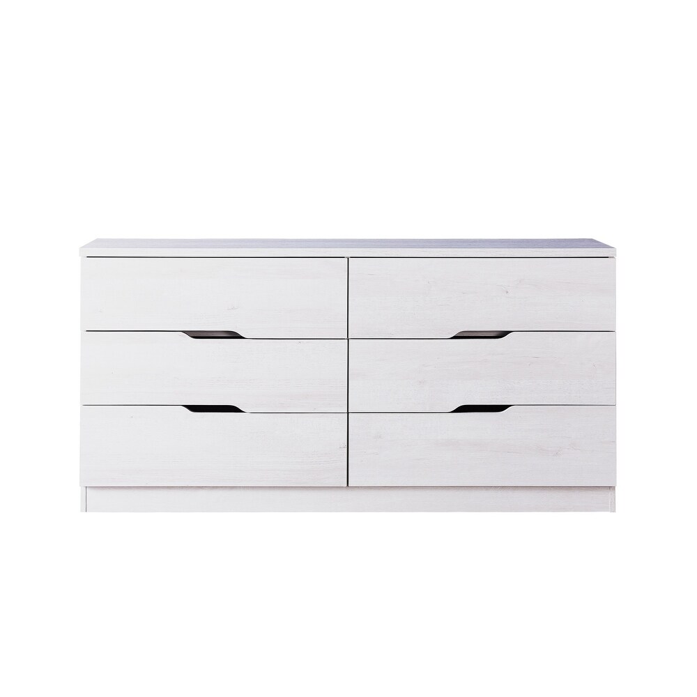 Marlone Contemporary 56 inch Wide 6 Drawer Double Dresser by Furniture of America