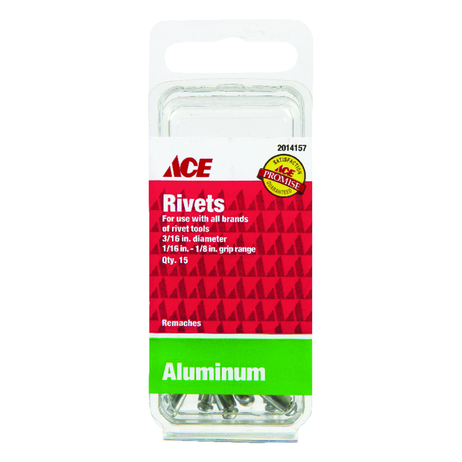 Ace 3/16 in. D X 1/8 in. Aluminum Rivets Silver 15 pk