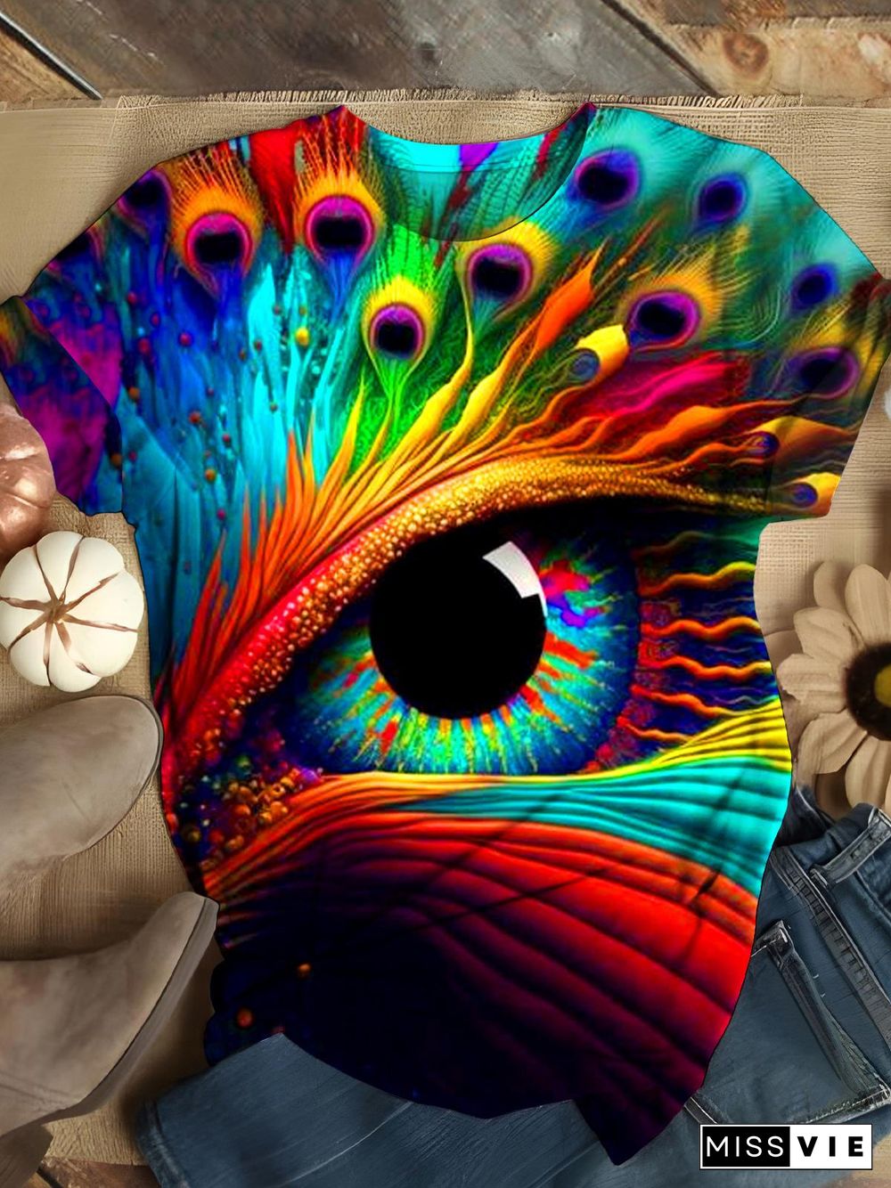 Peacock Eyes Multicolor T-Shirt