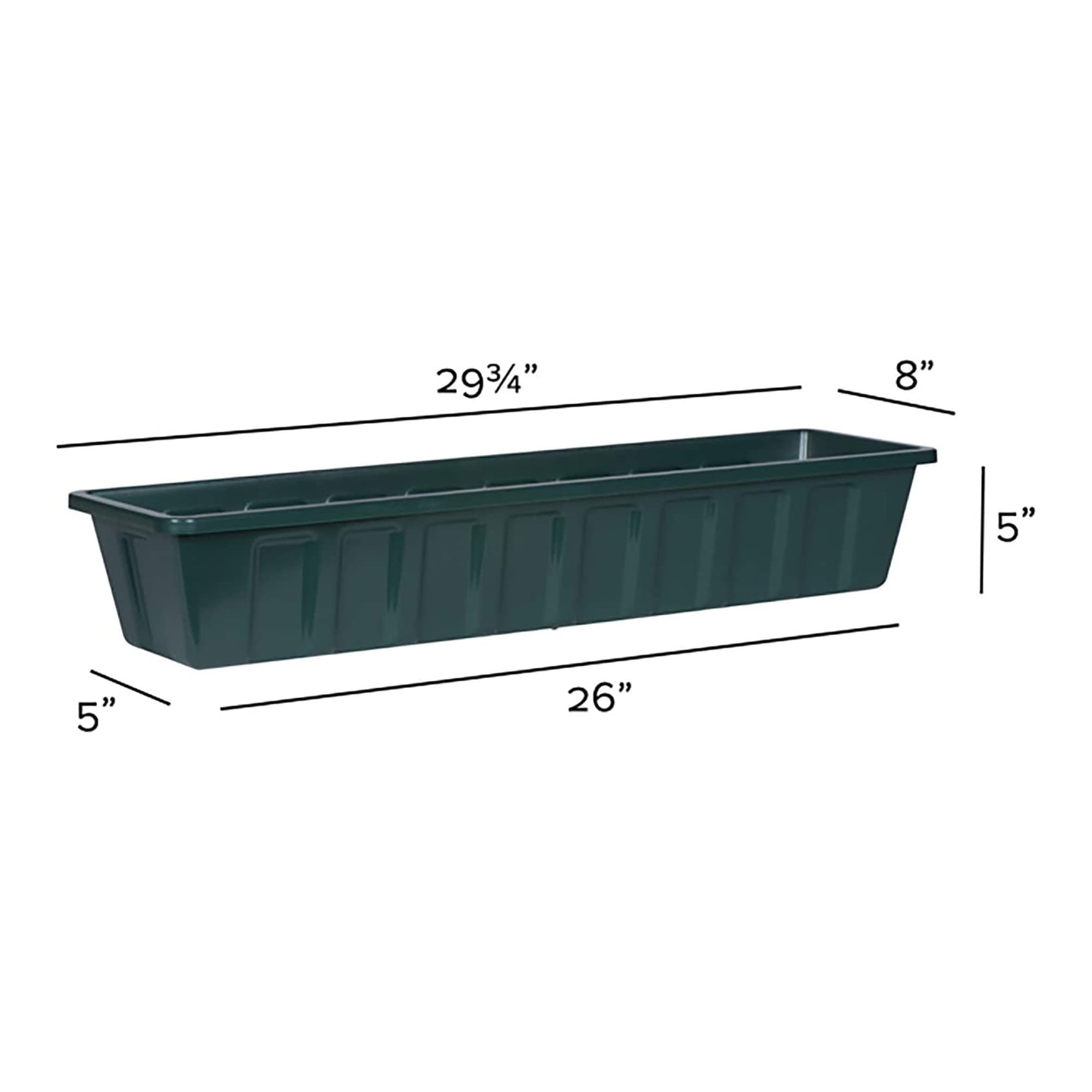 Novelty Poly-Pro Plastic Indoor/Outdoor Liner/Planter Flower Box, Green, 30 inch