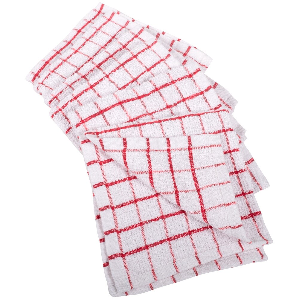 Checkered Terry Dish Cloths  Set of 6