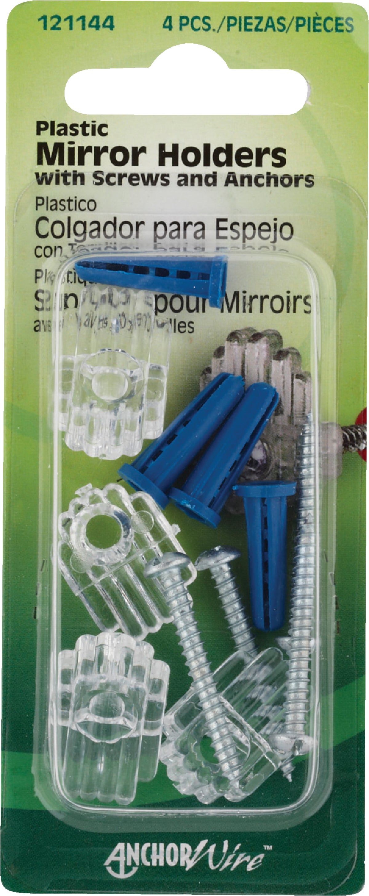 Hillman Plastic Mirror Holdersamp Anchors Set (Pack of 10)