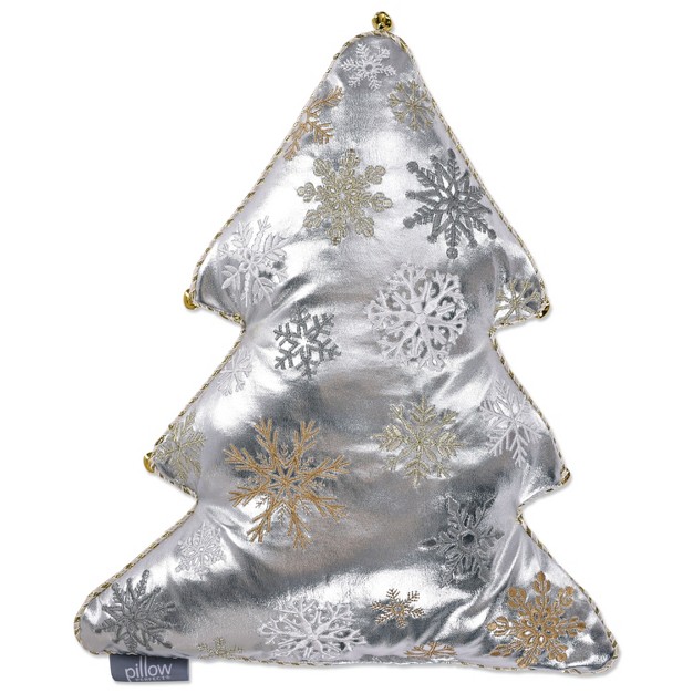 Christmas Tree Novelty Throw Pillow Silver Pillow Perfect