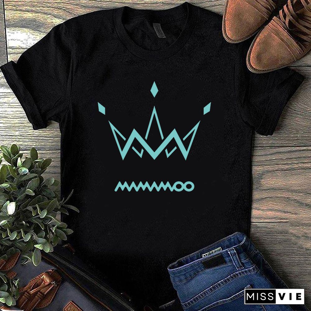 90S Summer Short-Sleeve Tee Shirt Mamamoo Kpop T Shirt Womens Clothing Harajuku Mamamoo Female Tops Tee Camiseta Mujer Tshirts