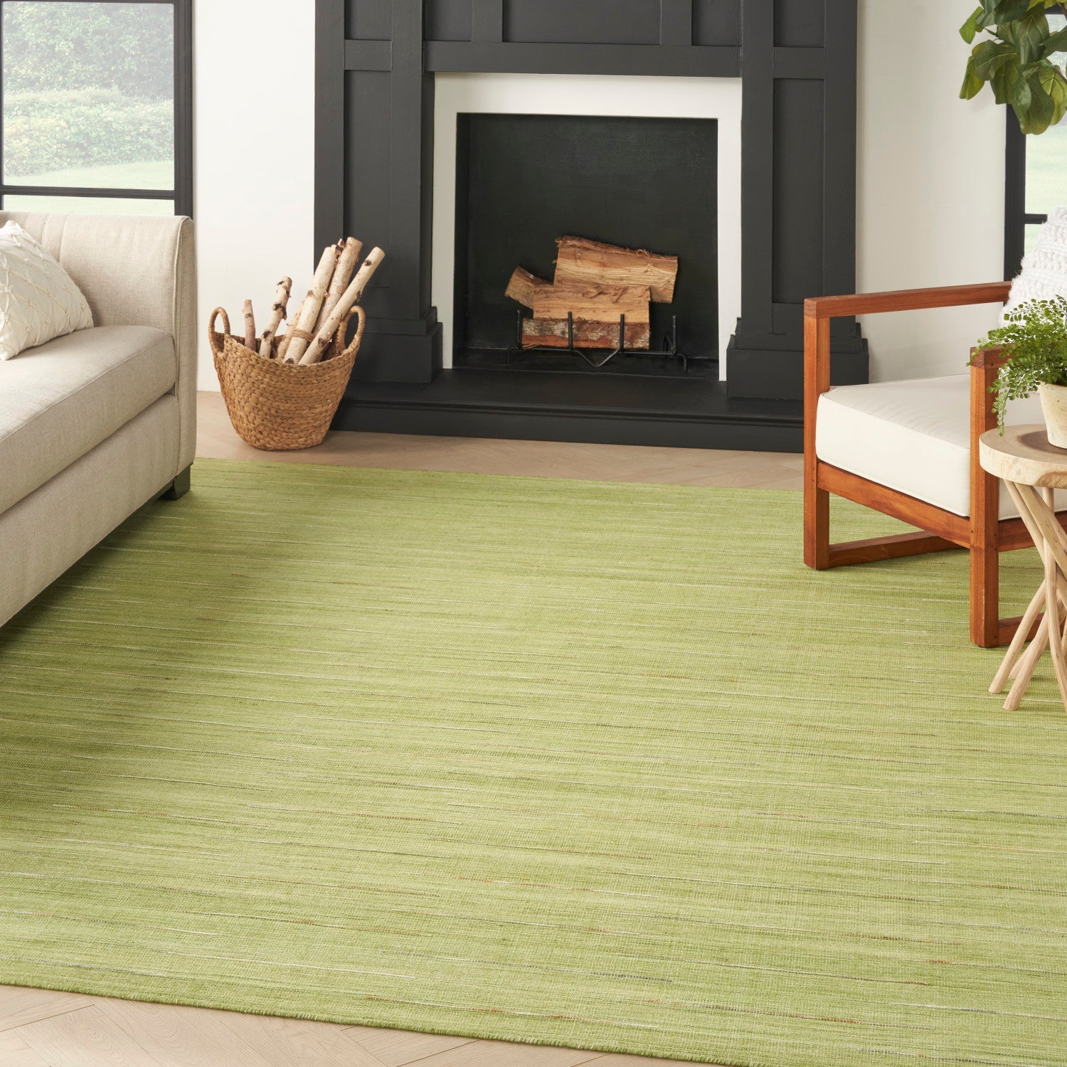 Interweave Green Modern Rug