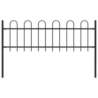 Afoxsos 66.9 in. L x 43.3 in. H Black Steel Garden Fence Decorative Fence with Hoop Top HDDB2004