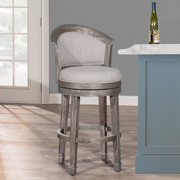 Hillsdale Furniture Monae Wood Upholstered Swivel Stool