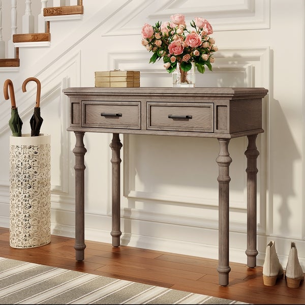 Finch Cassatt 2 Drawer Console Table， Gray