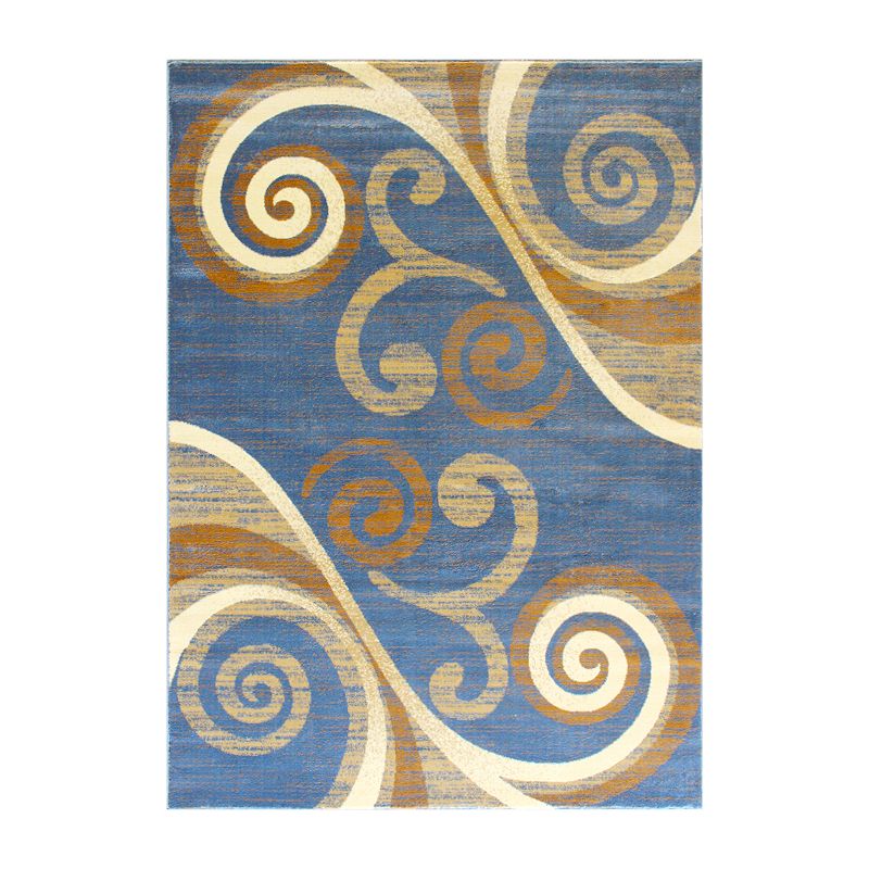 Masada Rugs Masada Rugs Stephanie Collection 5'x7' Area Rug with Modern Contemporary Design in Blue， Beige and Brown - Design 1100