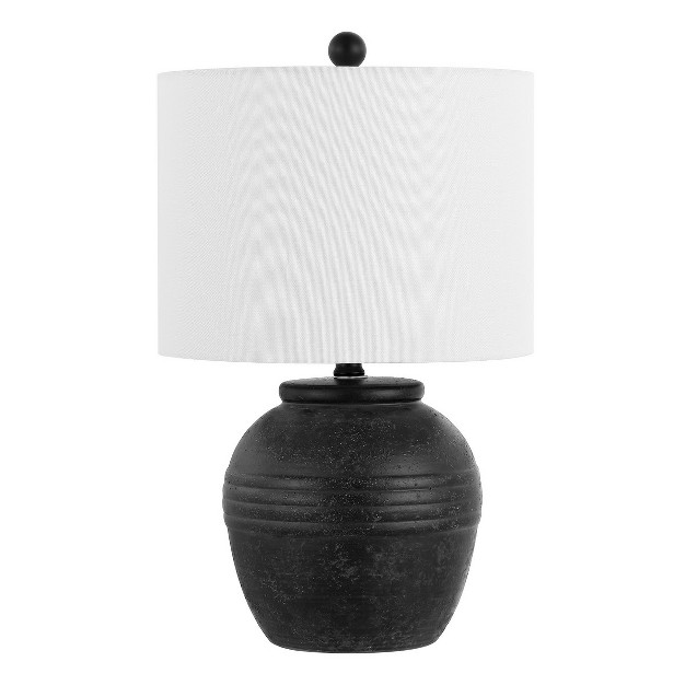 Naturi 20 Inch Ceramic Table Lamp Black Safavieh