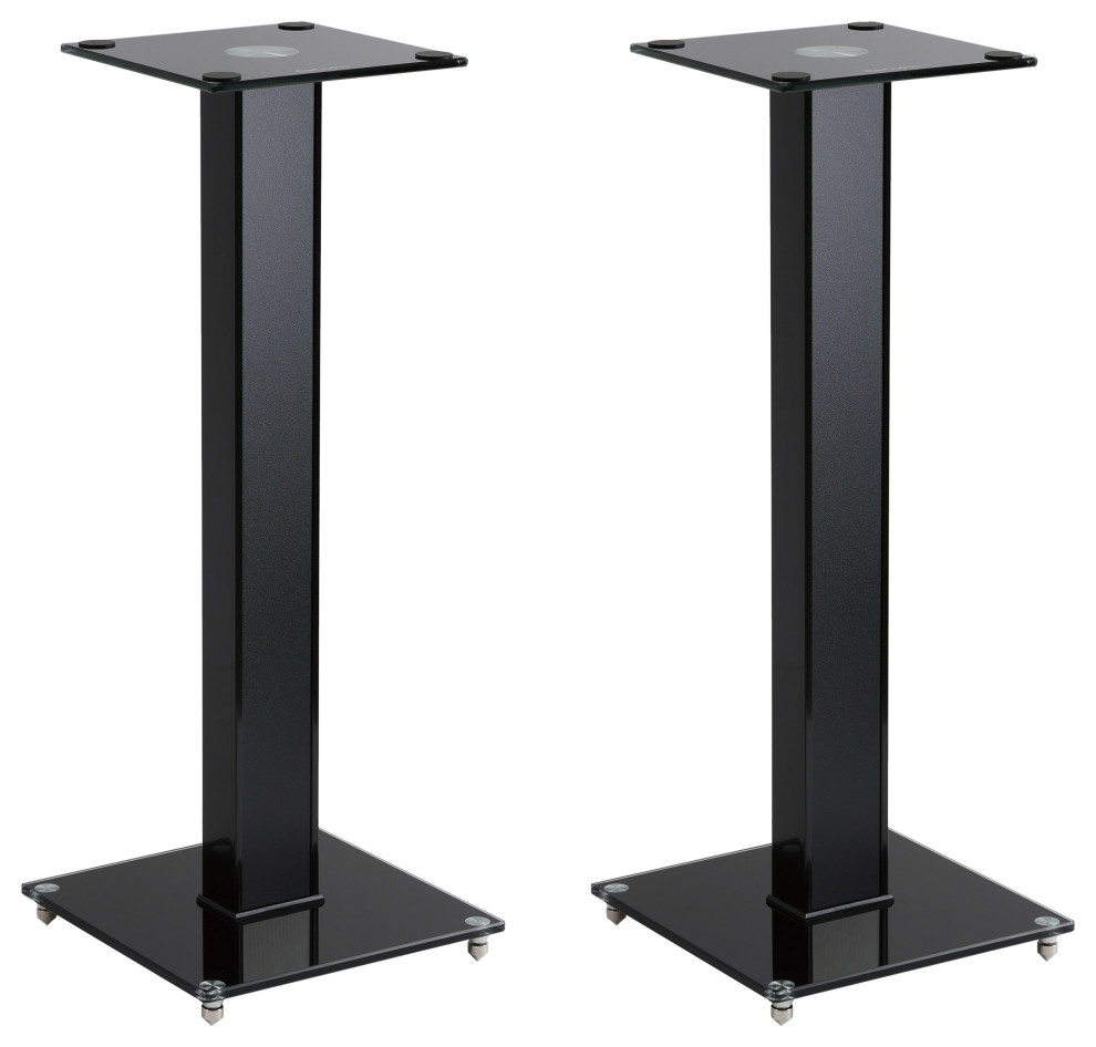 CorLiving MPM 290 S 29 quotGloss Black Fixed Height Speaker Stand  Set of 2   Contemporary   Entertainment Centers And Tv Stands   by CorLiving Distribution LLC  Houzz