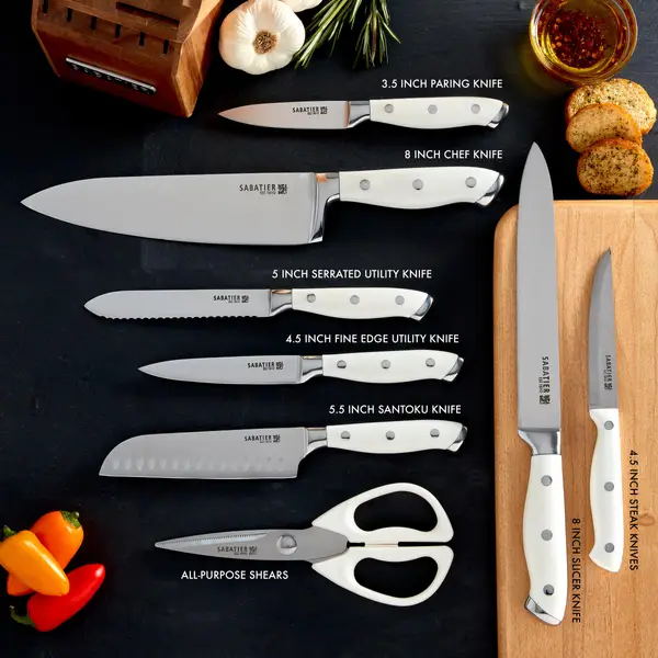 Sabatier 15-Piece Forged Triple Rivet Knife Block Set