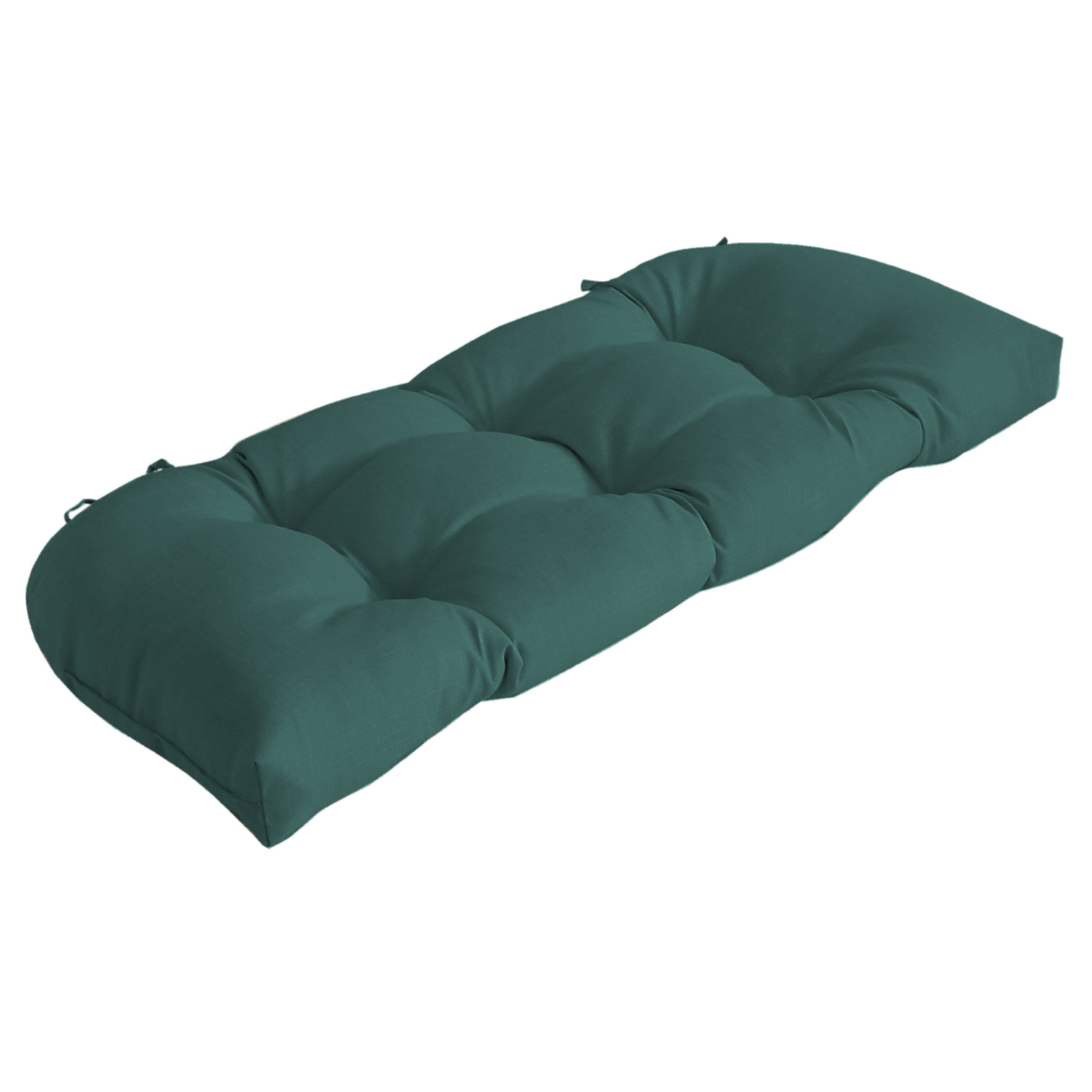 Arden Selections Outdoor Wicker Settee Cushion 41.5 x 18， Peacock Blue Green Texture