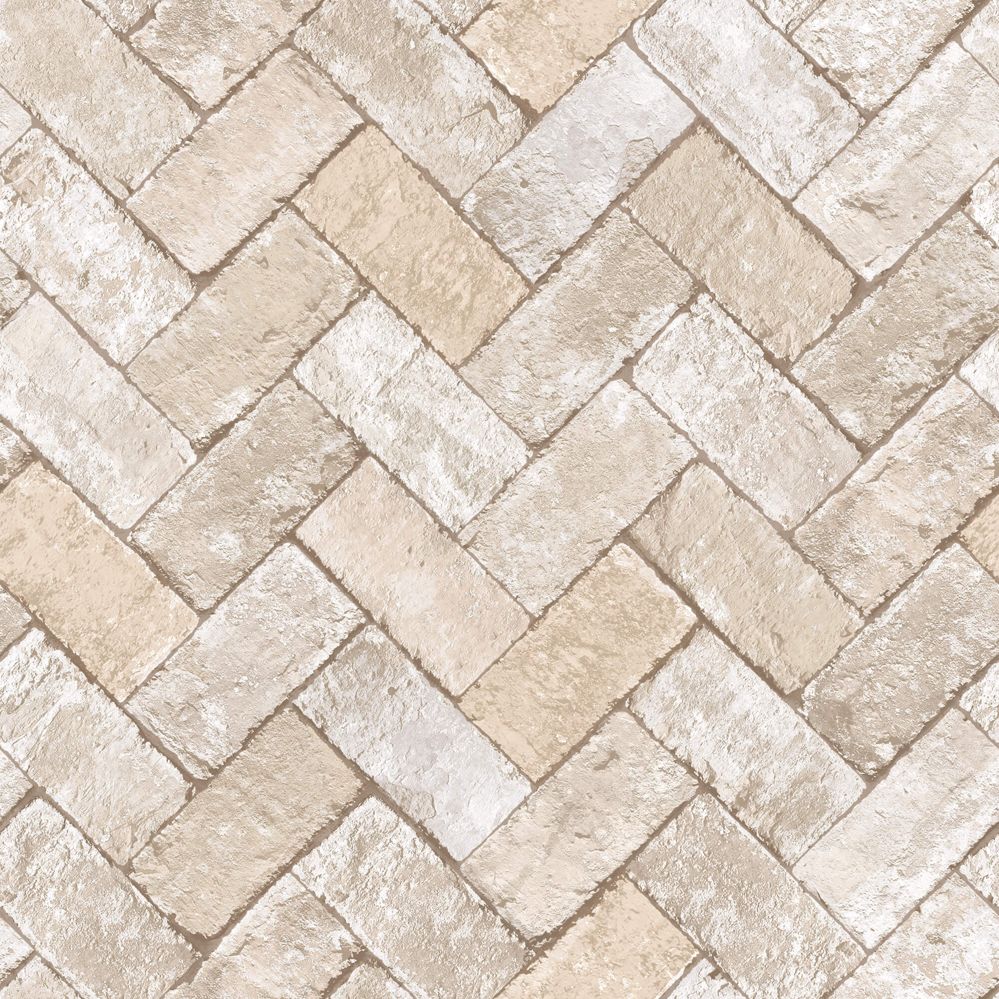 Herringbone Brick Beige/Grey Wallpaper from the Just Kitchens Collection