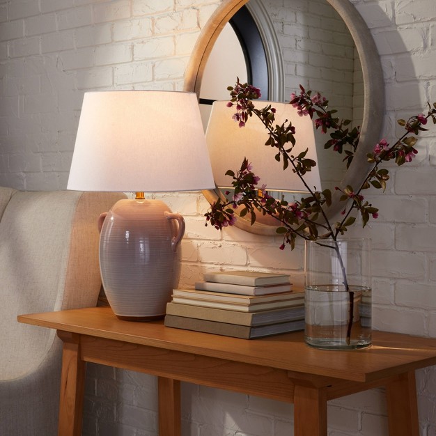 Large Ceramic Jar Table Lamp includes Led Light Bulb Gray Designed With Studio Mcgee