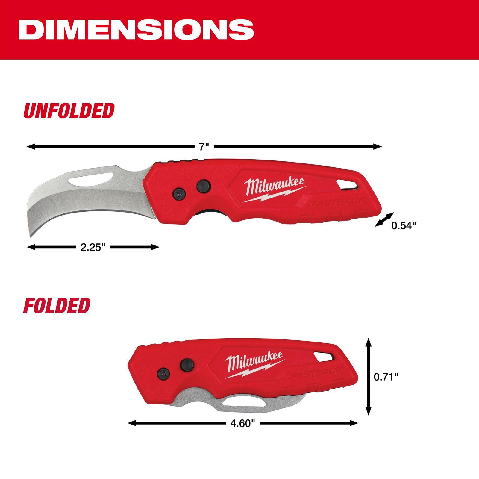 Milwaukee Tool 48-22-1525 Milwaukee FASTBACK Hawkbill Folding Knives