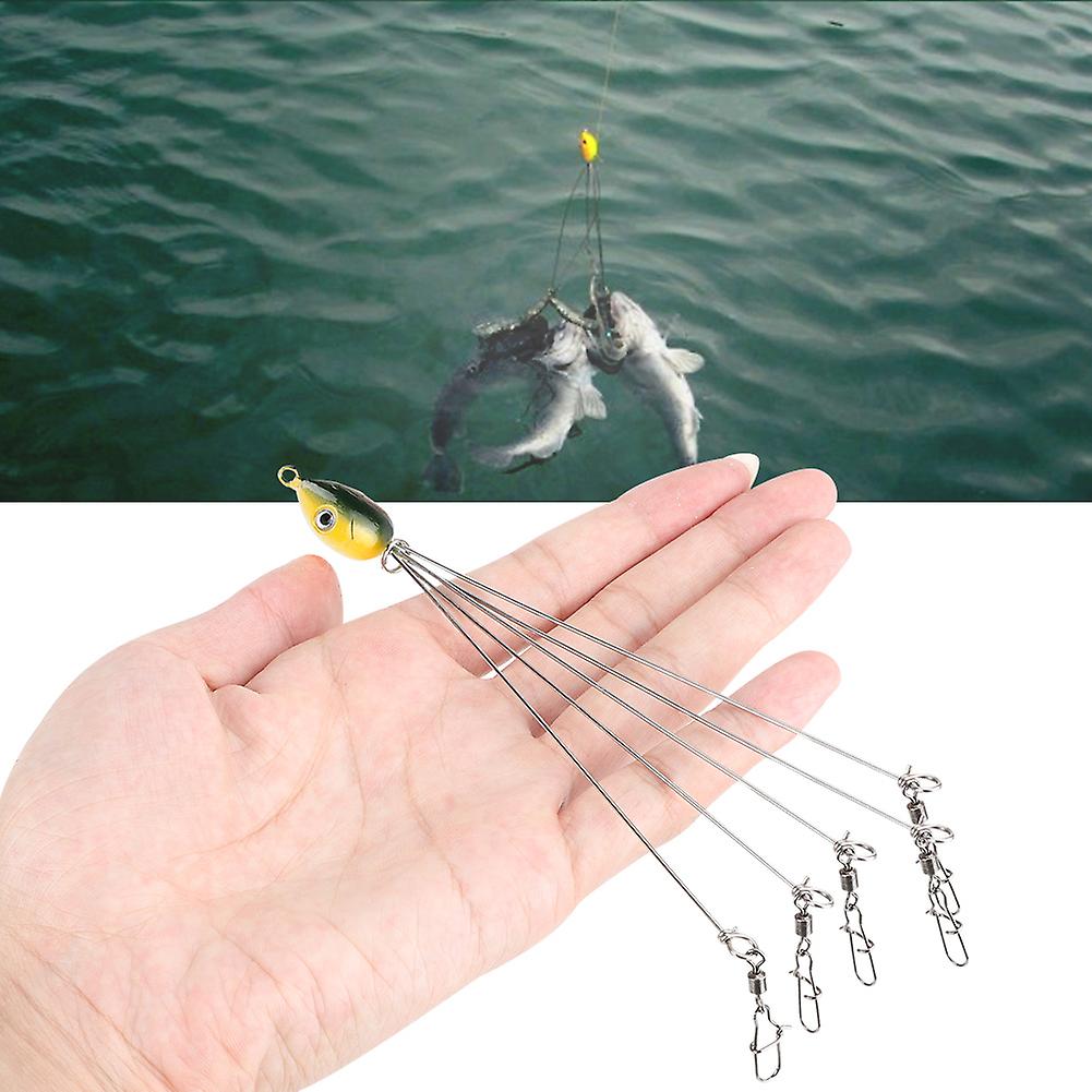 5 Arms Alabama Umbrella Jig Head Fishing Rig Bait Fishing Lures With Snap Swivels(3#)