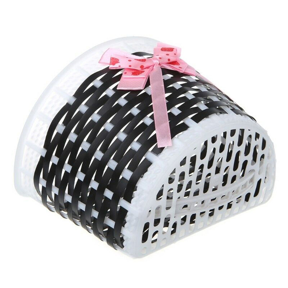 Bicycle Basket Children Bike Plastic Knitted Bow Knot Front Handmade Bag