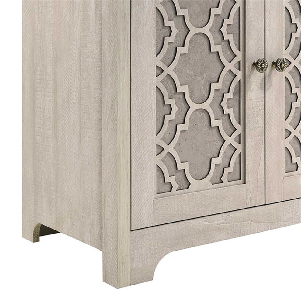 Cosona Home Azienda 2 Door Engineered Wood Accent Cabinet in Dusty Gray/Oak   Transitional   Accent Chests And Cabinets   by Homesquare  Houzz