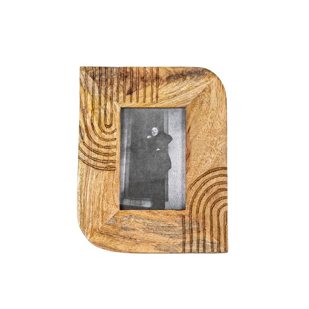 4x6 Inch Carved Arch Picture Frame Natural Mango Wood Mdf amp Glass By Foreside Home amp Garden