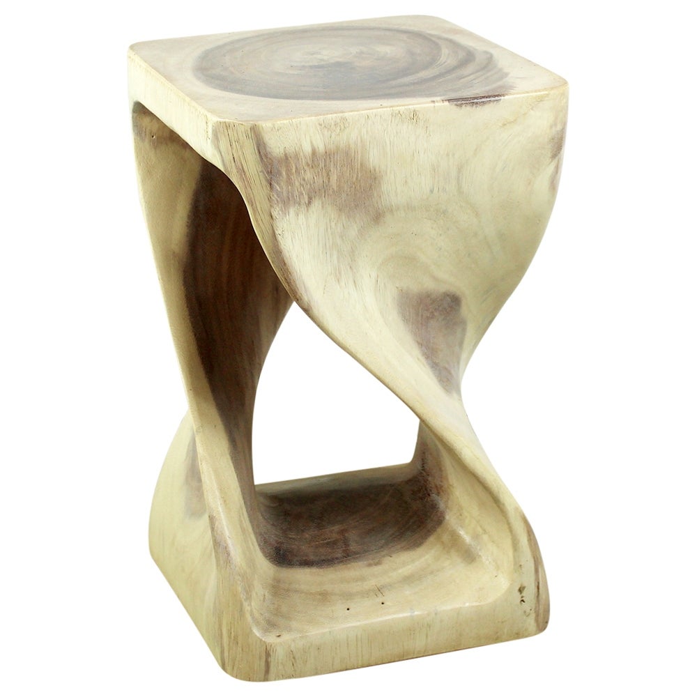 Haussmann? Original Wood Twist Stool 10 X 10 X 16 In High White Oil - 10 x 10 x 16