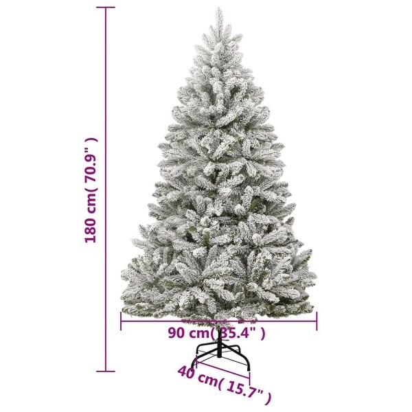 vidaXL Artificial Hinged Christmas Tree with Flocked Snow 94.5