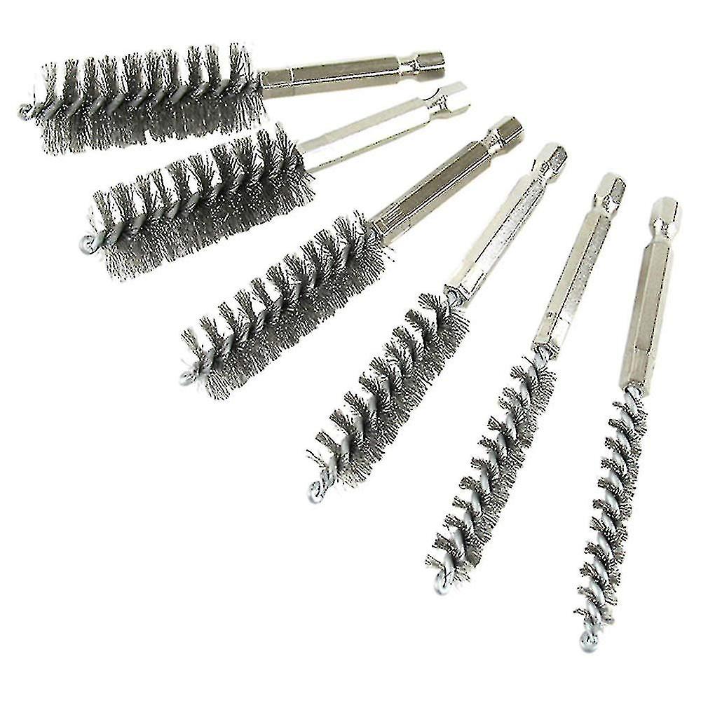 6pcs Gun Brush Pipe Dredge Cleaning Wire Brush - Stainless Steel Brush Set