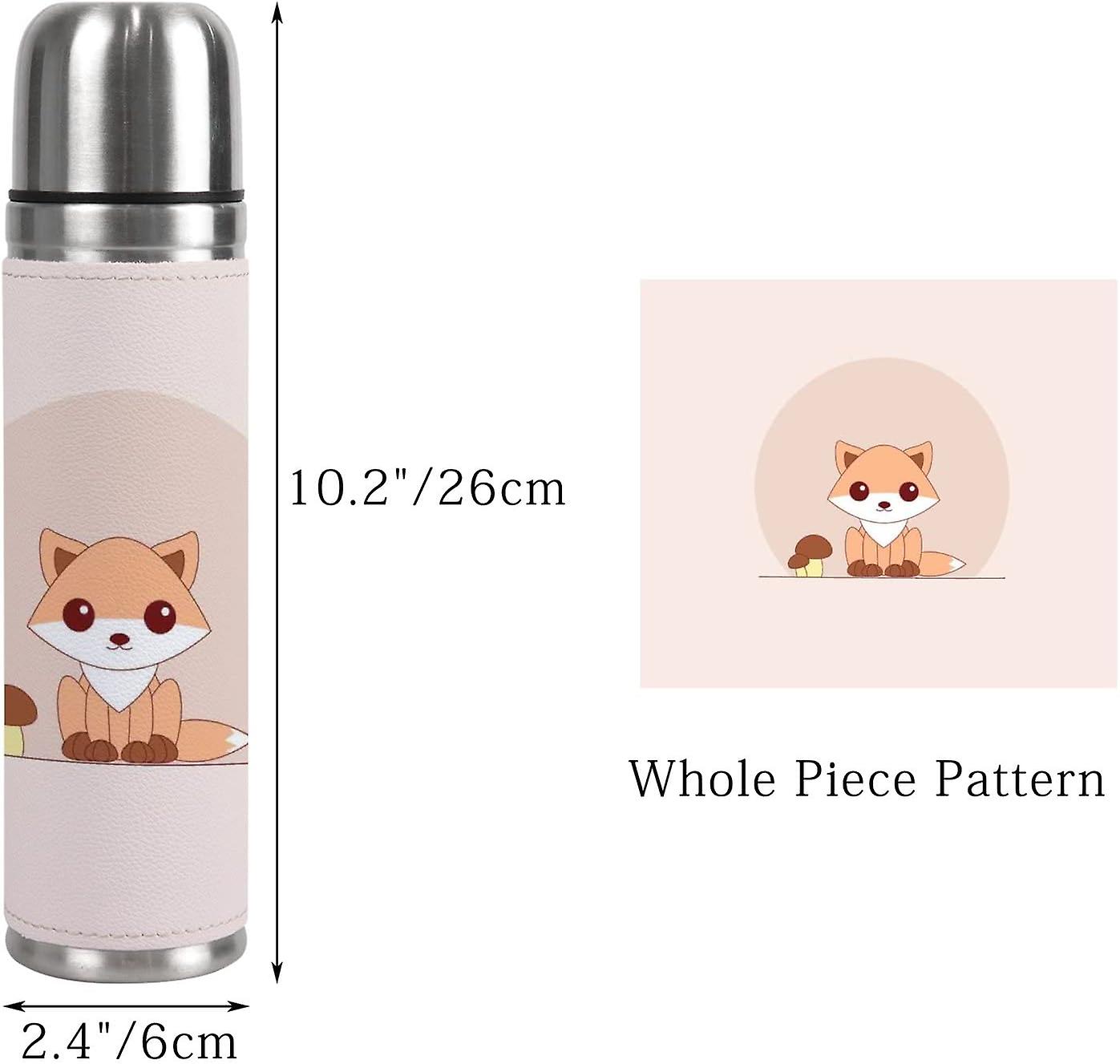 Insulated Mug Stainless Steel Water Bottle Kawaii Fox Vacuum Cup Travel Mug For Travel School Office